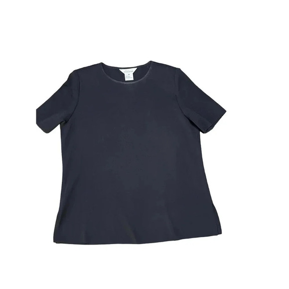 Exclusively Misook Women's Black Short Sleeve Round Neck Pullover T-Shirt Size M - Picture 1 of 4